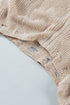 Zipper V-Neck Dropped Sleeve Hooded Solid Sweater